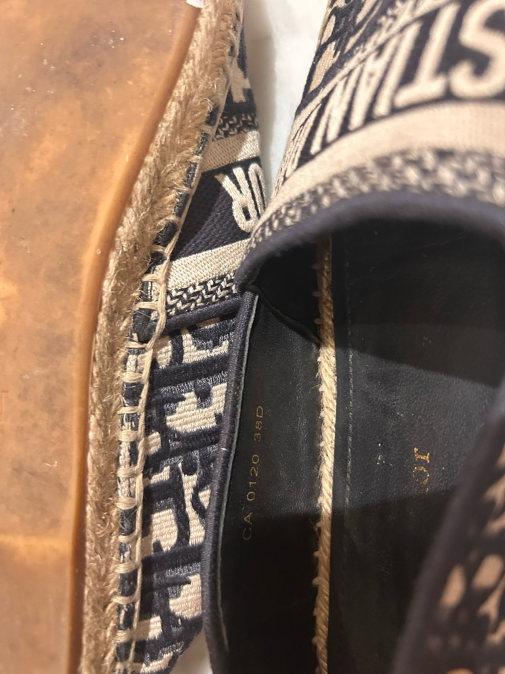 Dior Navy and Beige Canvas Espadrilles - Christian Dior - Picture 3 of 6
